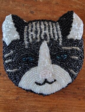 Small Beaded Cat Change Purse
